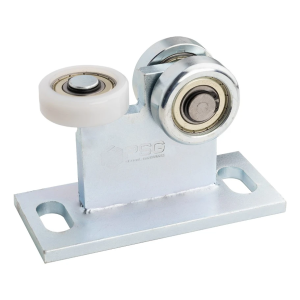 Chariot roulant 70 pour portail suspendu 2 rouleaux en acier et 1 en plastique - base large