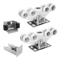 Kit de chariots pour portail coulissant : 2× chariot (9 galets, plastique) + accessoires 000-252 (1)