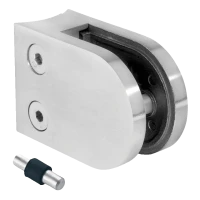 Glashouder 50x40x26 mm met pin, glas 6-10,76 mm, AISI 304, systeem 42,4, glanzend