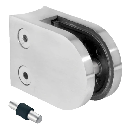 Support de verre 50x40x26 mm avec pin, verre 6-10,76 mm, AISI 304, système 42,4, poli 000-264 (1)