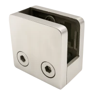 Support de verre 45x45x26 mm avec support pin verre 6–10,76 mm AISI 304 système plat satiné