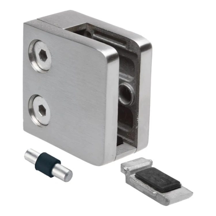 Support pour verre 45x45x26 mm avec fixation pin verre 6–10,76 mm AISI 304 système plat satiné 000-268 (4)