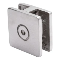 Support pour verre 8-10 mm 60x60x28 mm AISI 304. système plat, satiné