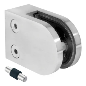 Support verre 50x40x26 mm pin verre 6-10,76 mm AISI 316 système plat satiné