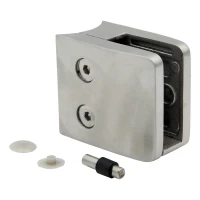 Support de verre 8-12,76 mm 52x52x32 mm console et pin AISI 304 système 42,4 mm satiné