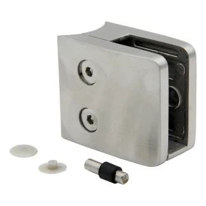 Support de verre 8-12,76 mm 52x52x32 mm console et pin AISI 304 système 42,4 mm satiné