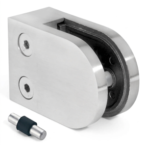 Support pour verre 6-10,76 mm 50x40x26 mm pin AISI 304 système plat poli