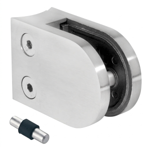 Support verre 6-12,76 mm 63x45x30 mm avec pin AISI 304 système 48,3 mm satiné