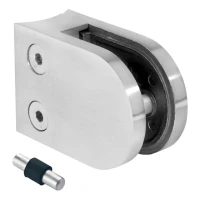 Support verre 6-12,76 mm 63x45x30 mm pin AISI 304 système 42,4 mm satiné