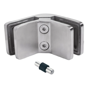 Support de verre 6–10,76 mm carré 90° pin 53x45x26 mm AISI 304 satiné