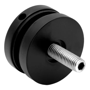 Support ponctuel pour verre 8-17,52 mm ø 50/8/M10x50 AISI 304 système plat noir