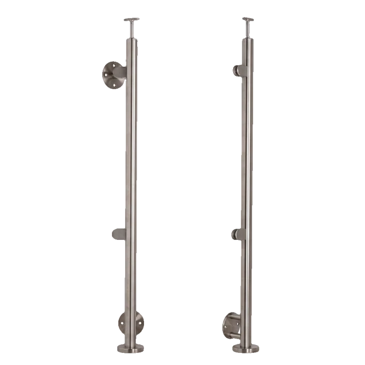 Poteau final gauche ø 42,4x1230mm AISI304 fixation latérale satiné 000-525 (1)