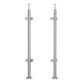 Poteau d'angle pour balustrade en verre ø 42,4x1060/1102,4mm 4 fixations brossé 000-559 (1)