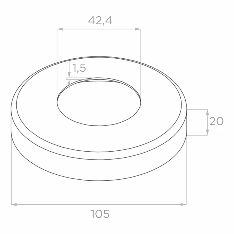 Poteau d'angle pour balustrade en verre ø 42,4x1060/1102,4mm 4 fixations brossé 000-559 (4)