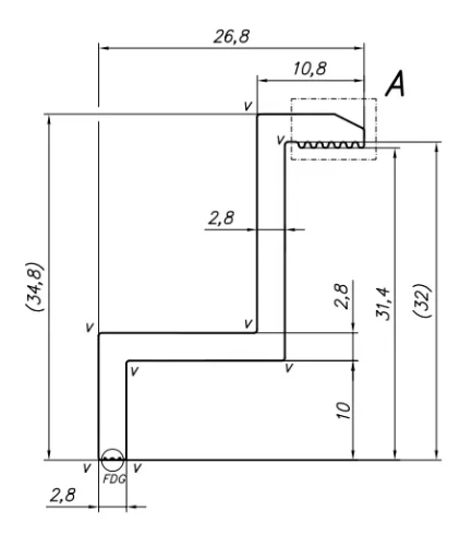 Eindklem H32 aluminium 6060 gat M8 Geanodiseerd PV-03-04 (1)