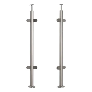 Poteau de balustrade intermédiaire Ø 42,4x1060/1102,4 mm/ 4 supports pour verre