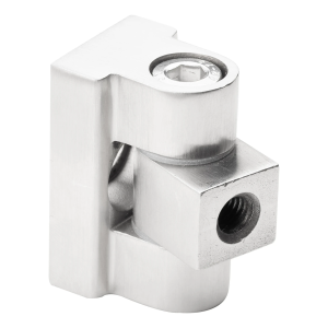 Charnière 180° pour support de verre 45 x 45 x 26 mm AISI304, satiné