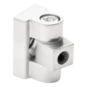 Zawias 180° do uchwytu do szkła 45 x 45 x 26 mm system płaski AISI304, satyna