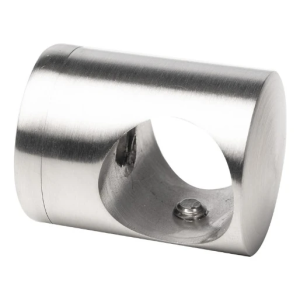 Support traversant pour tige Ø19 mm fixation sur surface plane AISI304 satiné