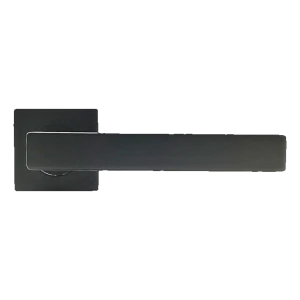 PSG Genova – poignée de porte noire avec plaque carrée, acier inoxydable