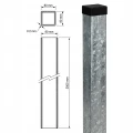 Omheiningspaal 80x80x2 mm, lengte 2,4 m, verzinkt 000-489 (4)