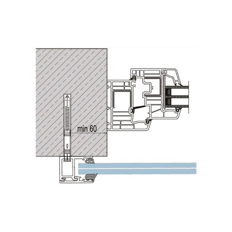 Kozza KB5000 – balcon français complet en aluminium H1100 mm, verre 16–17,52 mm, anodisé mat 000-851 (8)