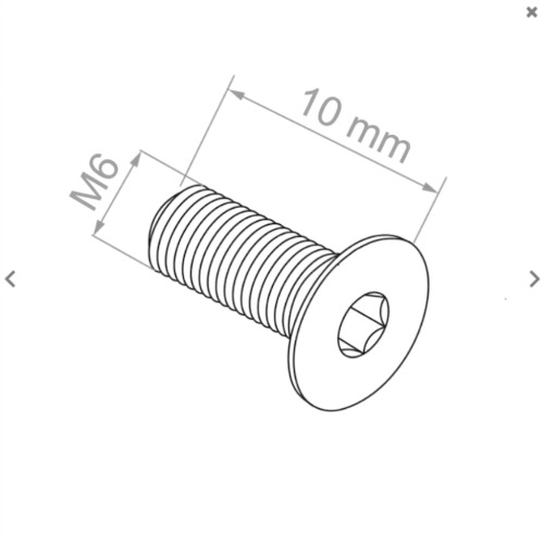 Verzonken kopschroef M6x10 DIN 7991 – roestvrij staal A2 (AISI 304), zeskantige uitsparing 000-815 (2)