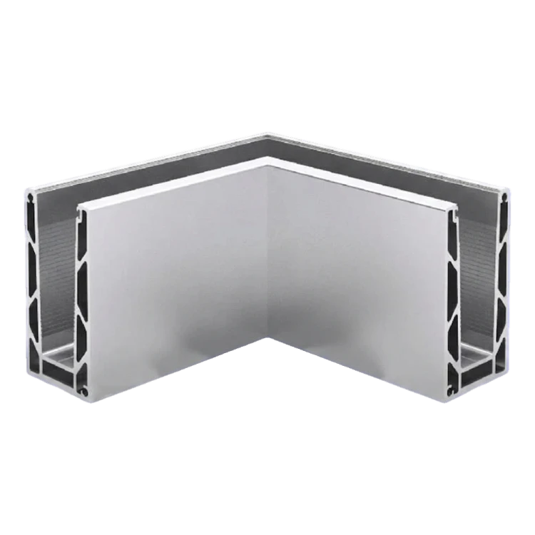 Kozza KE100 – profilé en U d'angle intérieur 90° pour balustrades tout verre, fixation par le haut 000-854 (1)