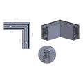 Kozza KE100 – hoekprofiel U inwendig 90° voor volledig glazen balustrades, bevestiging van bovenaf 000-854 (2)
