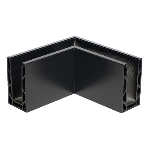 Kozza KE 100 – U-profiel binnenhoek 90° voor volledig glazen balustrades, donkergrijs 000-855 (1)