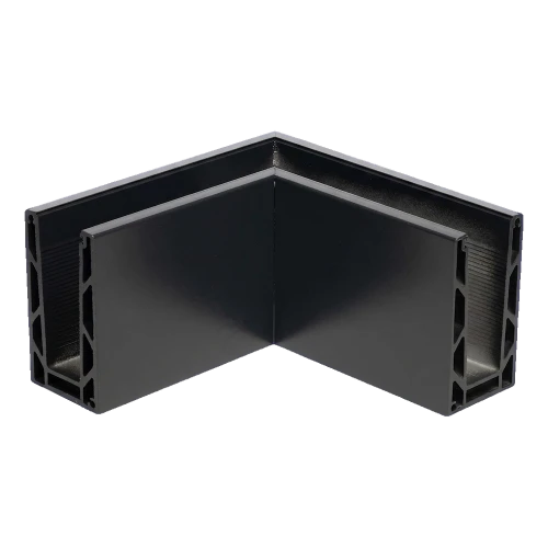 Kozza KE 100 – U-profiel binnenhoek 90° voor volledig glazen balustrades, donkergrijs 000-855 (1)