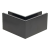 Kozza KE 100 – profil U d'angle intérieur 90° pour balustrades entièrement vitrées, gris foncé 000-855 (2)