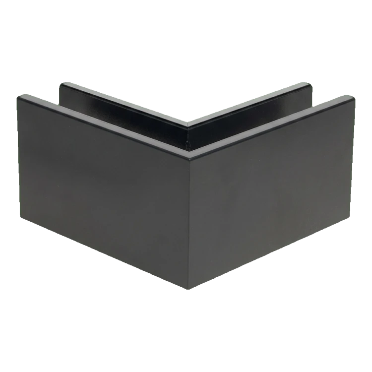 Kozza KE 100 – profil U d'angle intérieur 90° pour balustrades entièrement vitrées, gris foncé 000-855 (2)