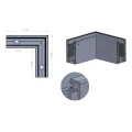 Kozza KE 100 – profil U d'angle intérieur 90° pour balustrades entièrement vitrées, gris foncé 000-855 (4)