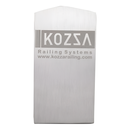 Kozza linker zijafwerking voor glazen balustradeprofiel U KE 100 – geanodiseerd mat aluminium 000-857 (1)