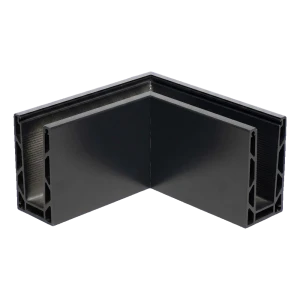 Kozza KE 100 – profil U d'angle extérieur 90° pour balustrades entièrement vitrées, gris foncé RAL 7021