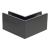 Kozza KE 100 – profil U d'angle extérieur 90° pour balustrades entièrement vitrées, gris foncé RAL 7021 000-858 (2)