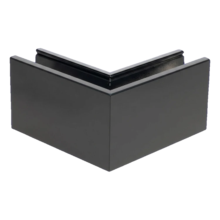 Kozza KE 100 – profil U d'angle extérieur 90° pour balustrades entièrement vitrées, gris foncé RAL 7021 000-858 (2)