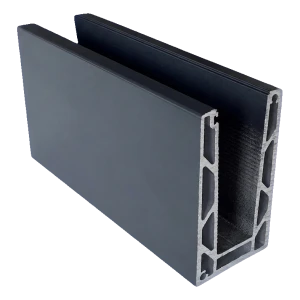 Kozza KE 100 – profilé en U pour balustrades entièrement vitrées 5000 mm gris anthracite