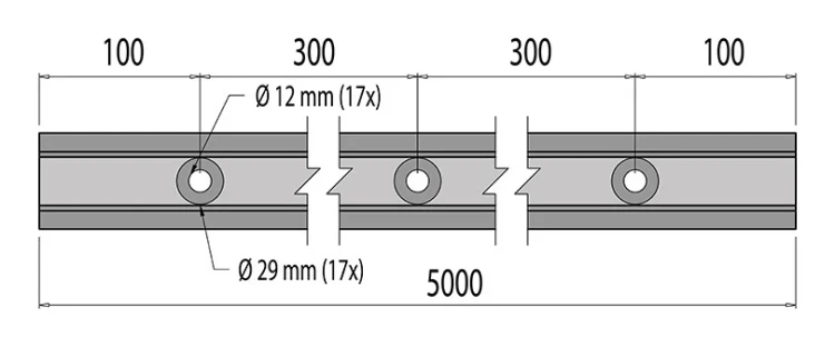 Kozza KE 100 – profilé en U pour balustrades entièrement vitrées 5000 mm gris anthracite 000-862 (4)