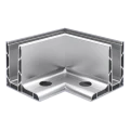 Kozza KE 105 – profilé en L d'angle 90° pour garde-corps tout verre, extérieur, fixation longitudinale par le haut 000-866 (1)