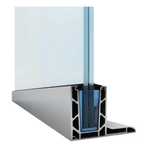Kozza KE 105 – L-type aluminium profiel voor volledig glazen balustrades 5000 mm