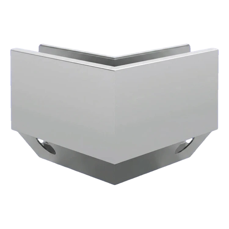 Kozza KE 120 – profilé U d'angle 90° pour balustrades tout verre, extérieur, fixation latérale 000-874 (1)