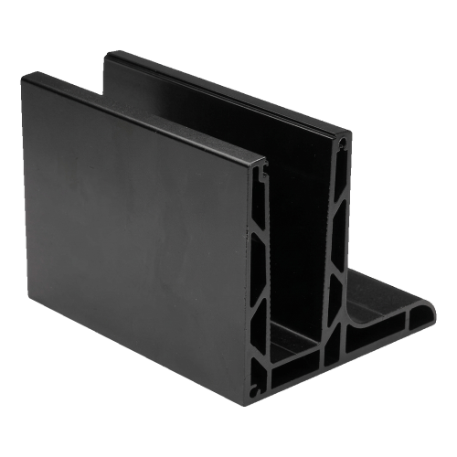 Kozza KE 105 – aluminium L-profiel voor volledig glazen balustrades 5000 mm zwart 000-872 (1)