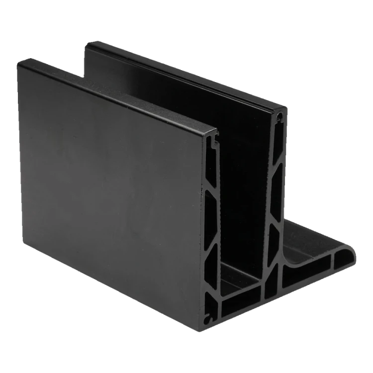 Kozza KE 105 – profilé aluminium en L pour balustrades tout verre 5000 mm noir 000-872 (1)