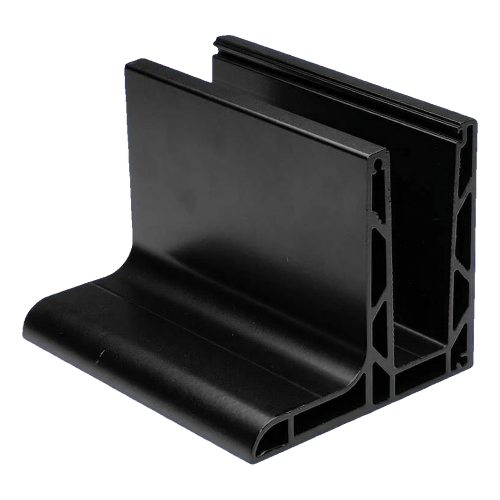 Kozza KE 105 – profilé aluminium en L pour balustrades tout verre 5000 mm noir 000-872 (2)