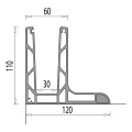 Kozza KE 105 – profilé aluminium en L pour balustrades tout verre 5000 mm noir 000-872 (6)