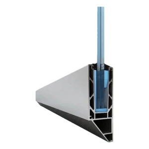 Kozza KE 120 – profilé U pour balustrades entièrement vitrées 5000 mm, fixation latérale