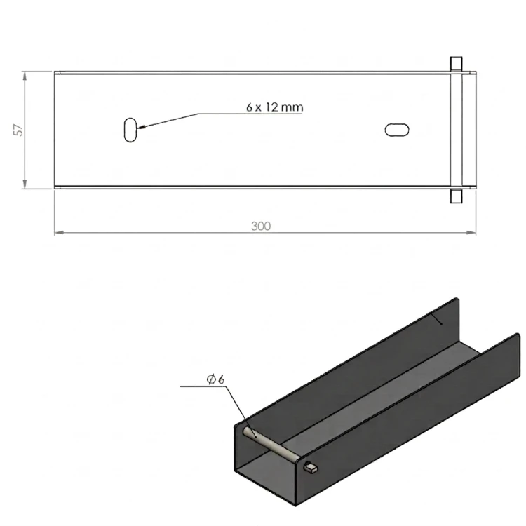 C-profiel connector beugel voor funderingsplaat 300x55 bruin GPV-700-50 (3)