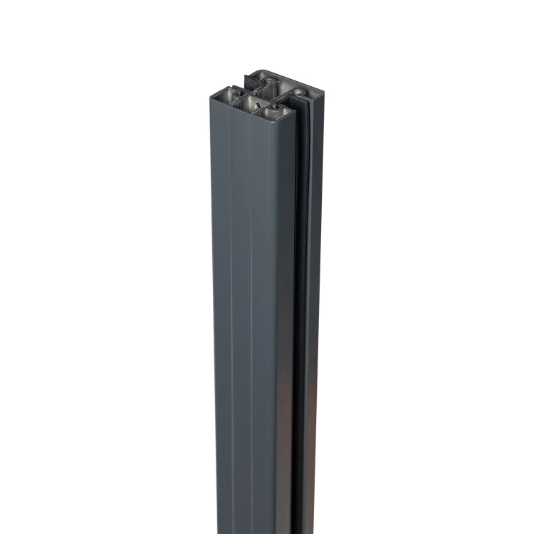 Poteau d'angle garde-corps 45x45x1283mm verre 8,72mm gris anthracite Kozza KR7500 000-890 (4)